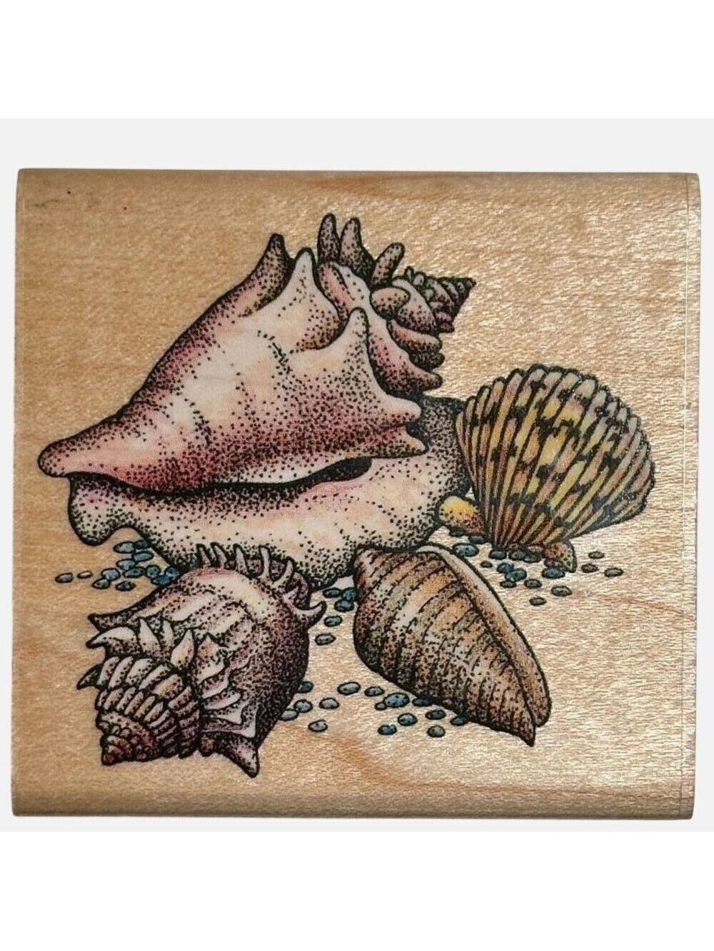 Rubber Stampede Seashells Stamp Wood Mounted Nautical Beach A817E Cardmaking